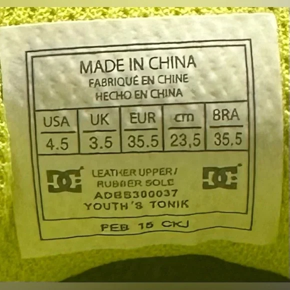 DC W TONIK Shoes - Blue Gray Suede Lime Laces Boys Size 7 - Picture 13 of 13